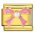 Pink Pearl Bow Classic Charm