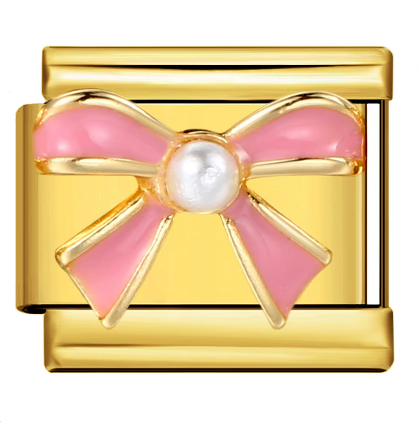 Pink Pearl Bow Classic Charm