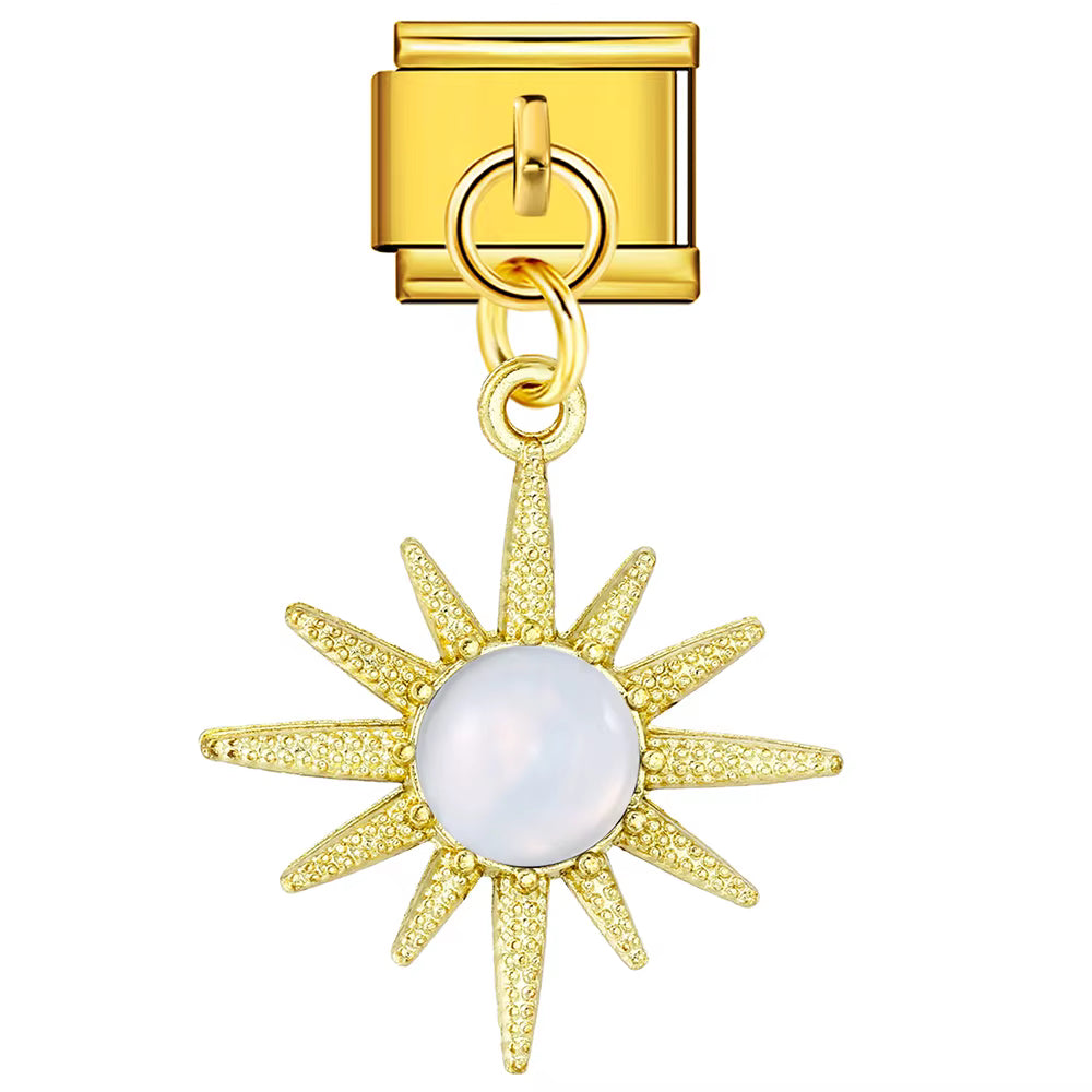 Moonstone Sunburst Dangle Charm