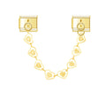 Gold heart-shaped chain on a white background