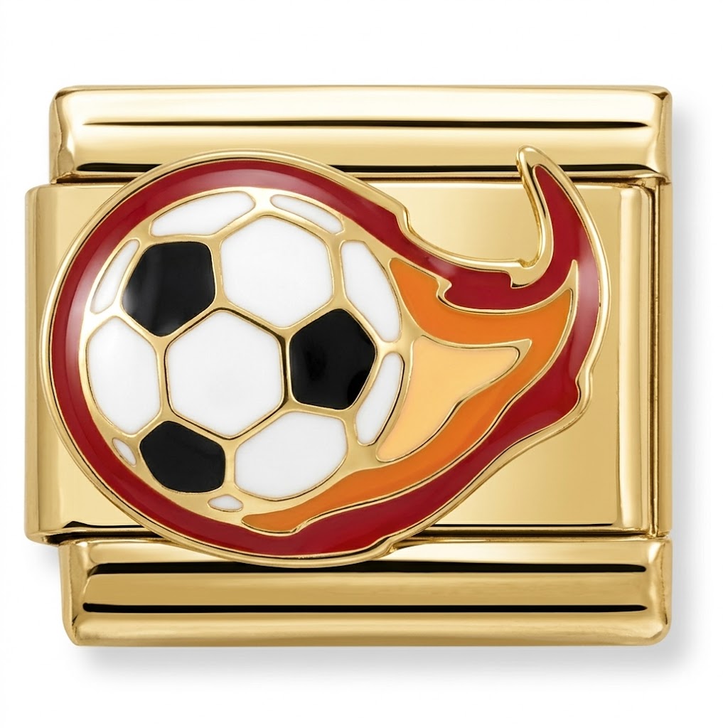 gold foodball charm
