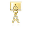 Gold Glitter Letter Dangle Charm