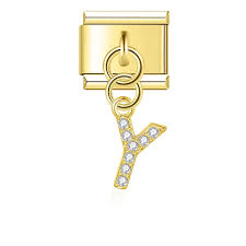 Gold Glitter Letter Dangle Charm