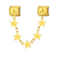 Gold star chain on a white background