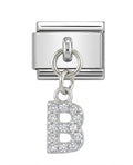 Silver glitter letter B