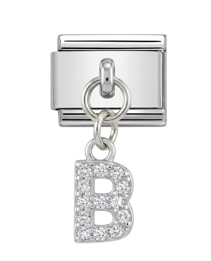 Silver glitter letter B