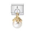 Silver pearl on a white background