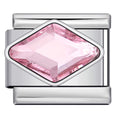 silver pink crystal diamond-shaped