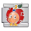 Character charm with a colorful design on a silver metal base